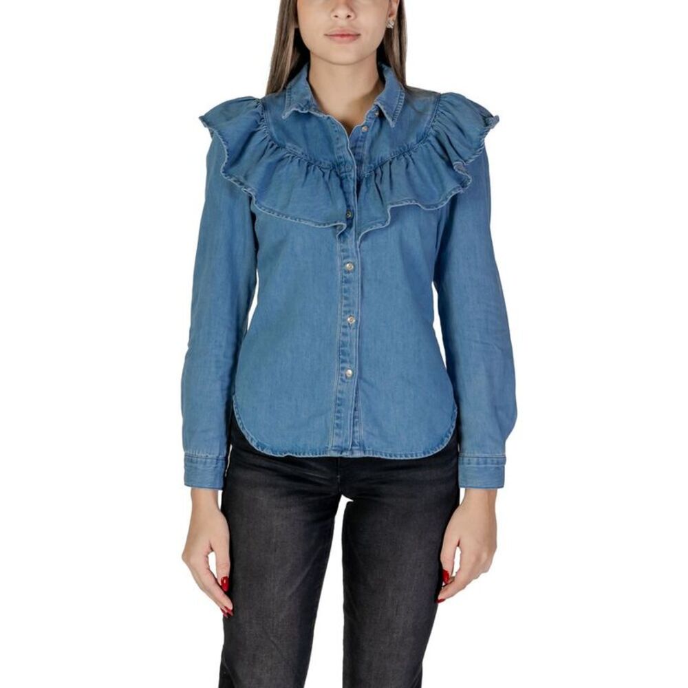 Only Blue Cotton Women's Blouse